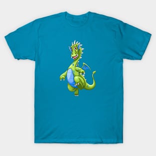 Green Dragon Cartoon Character T-Shirt